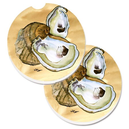 Carolines Treasures Oyster Set of 2 Cup Holder Car Coaster 8160CARC